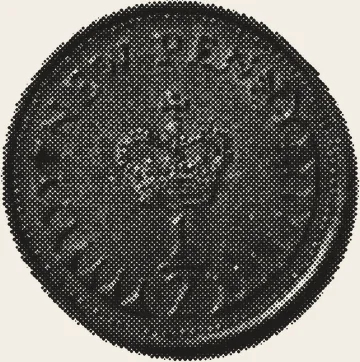 Halftone newspaper photograph. The new halfpenny.