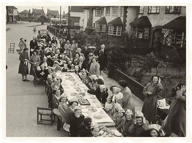 A Coronation street party, Shrewsbury, 1953